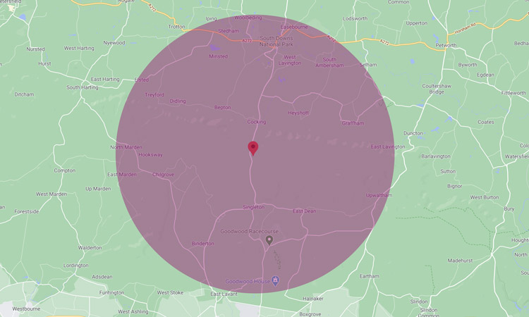 Map of West Sussex